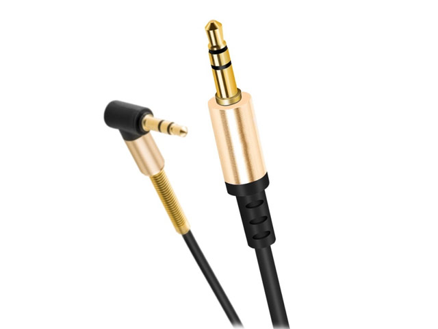 AUX-кабель Hoco Aux Audio cable UPA02 (1 м, разъемы 3.5 мм, 90-град., черный)