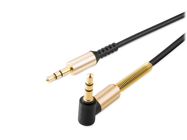 AUX-кабель Hoco Aux Audio cable UPA02 (1 м, разъемы 3.5 мм, 90-град., черный)