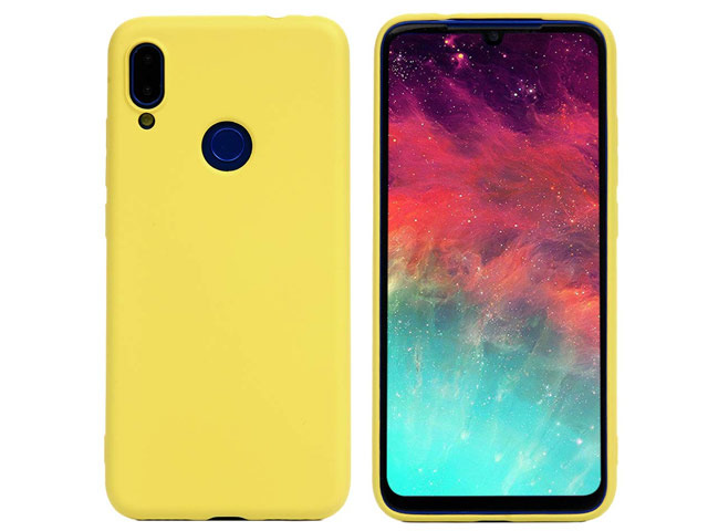 Чехол Yotrix LiquidSilicone для Xiaomi Redmi Note 7 (желтый, гелевый)