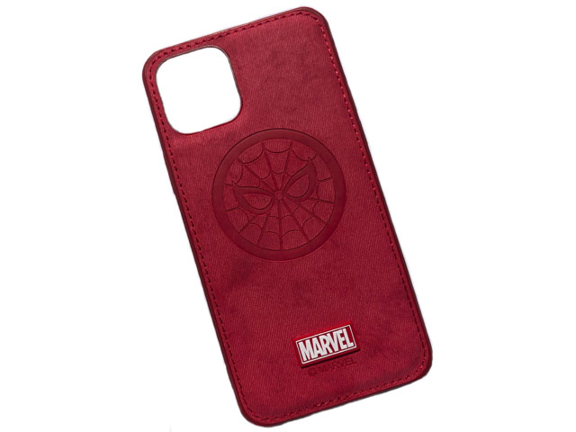 Чехол Marvel Avengers Leather case для Apple iPhone 11 pro max (Spider-Man, матерчатый)