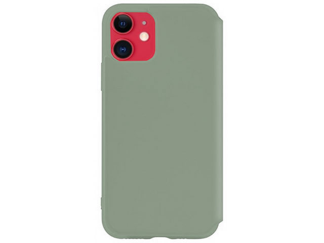 Чехол Yotrix LiquidSilicone Folio для Apple iPhone 11 (темно-зеленый, силиконовый)