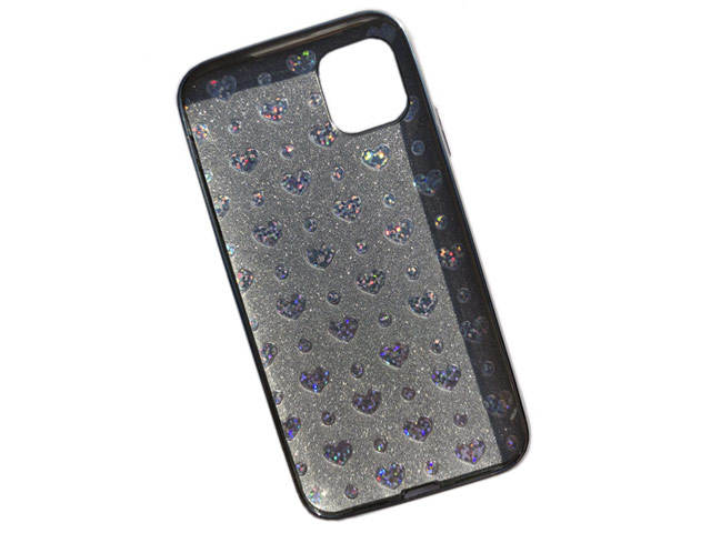 Чехол Yotrix GlitterSoft Leafs для Apple iPhone 11 pro max (серебристый, гелевый)