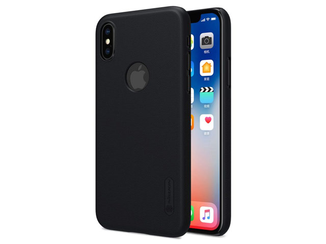 Чехол Nillkin Hard case для Apple iPhone X/XS (черный, с отверстием, пластиковый)