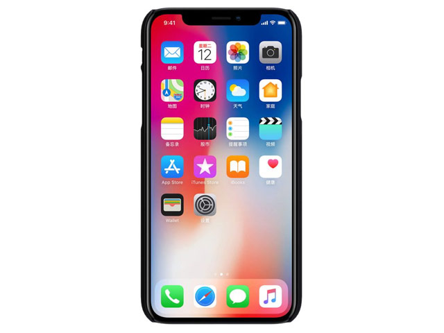 Чехол Nillkin Hard case для Apple iPhone X/XS (черный, с отверстием, пластиковый)