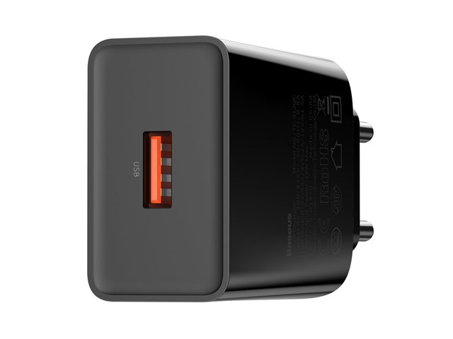 Зарядное устройство Baseus Speed Mini Charger универсальное (сетевое, 18W, Quick Charge 3.0, черное)