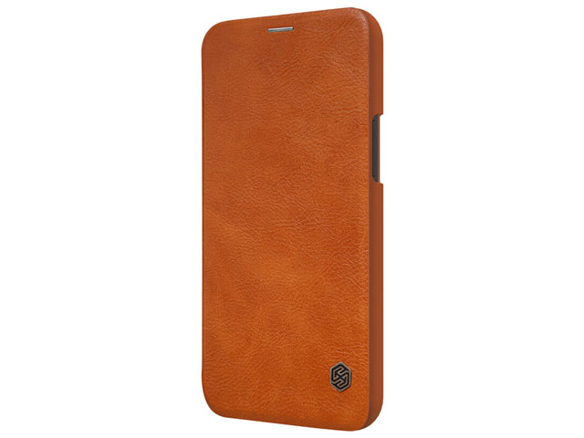 Чехол Nillkin Qin leather case для Apple iPhone 12/12 pro (коричневый, кожаный)