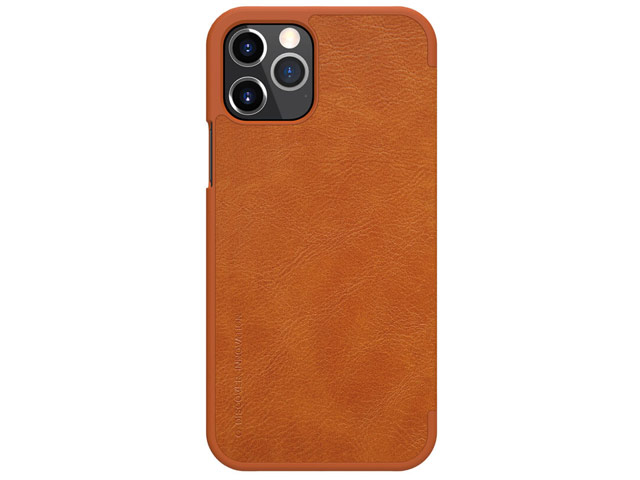 Чехол Nillkin Qin leather case для Apple iPhone 12/12 pro (коричневый, кожаный)