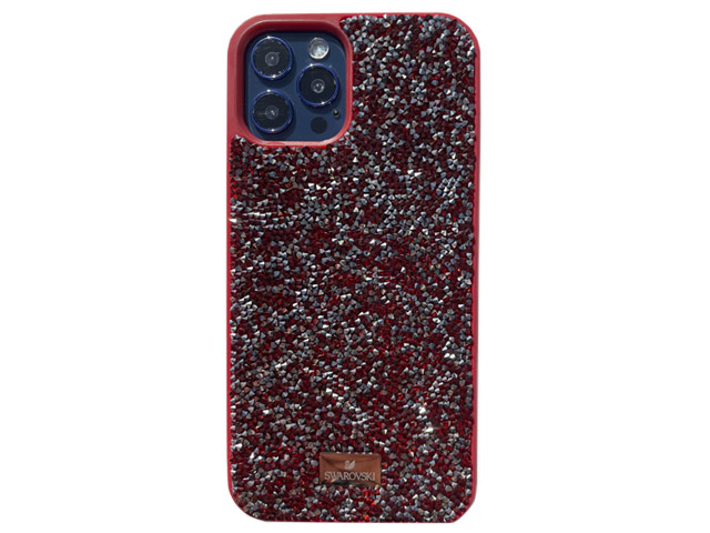 Чехол Swarovski Crystal Case для Apple iPhone 12 pro max (красный, гелевый)