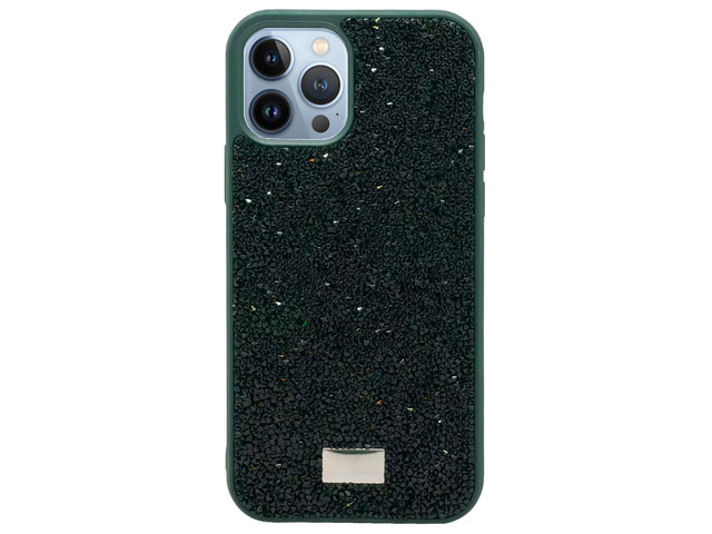 Чехол Swarovski Crystal Case для Apple iPhone 13 pro max (темно-зеленый, гелевый)