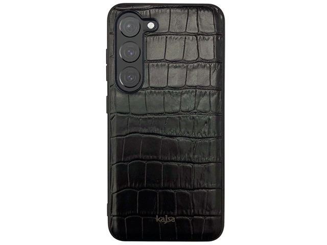 Чехол Kajsa Neo Croco Series для Samsung Galaxy S23 (черный, кожаный)