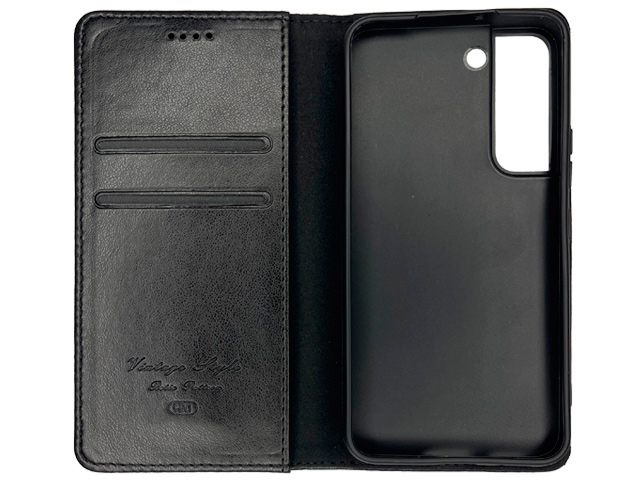 Чехол HDD Wallet Phone case для Samsung Galaxy S23 plus (черный, кожаный)