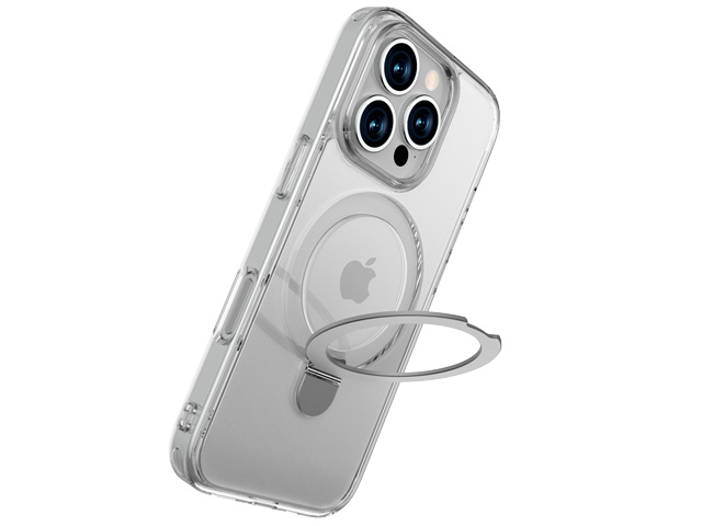 Чехол Raptic Air Stand для Apple iPhone 16 pro max (прозрачный, пластиковый/гелевый, MagSafe)