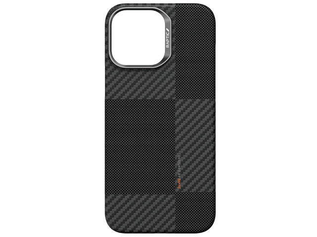 Чехол Raptic Aramid Fibre Croxx для Apple iPhone 16 pro (черный, карбон, MagSafe)