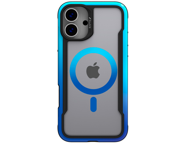 Чехол Raptic Shield 2.0 для Apple iPhone 16 (синий, пластиковый/гелевый, MagSafe)