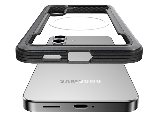 Чехол Raptic Defense Shield для Samsung Galaxy S25 (черный, маталлический, MagSafe)