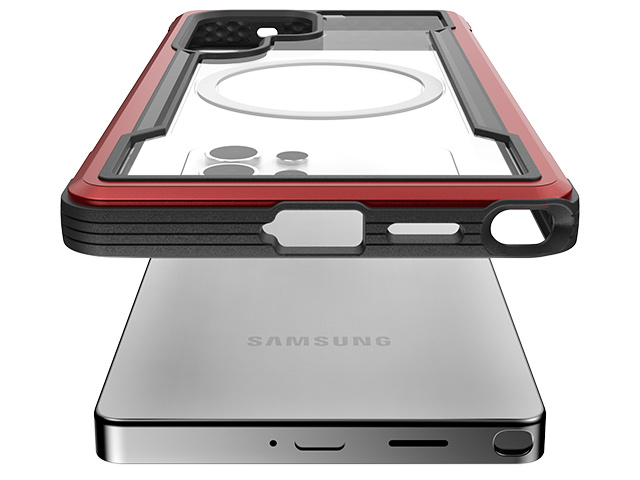 Чехол Raptic Defense Shield для Samsung Galaxy S25 ultra (красный, маталлический, MagSafe)