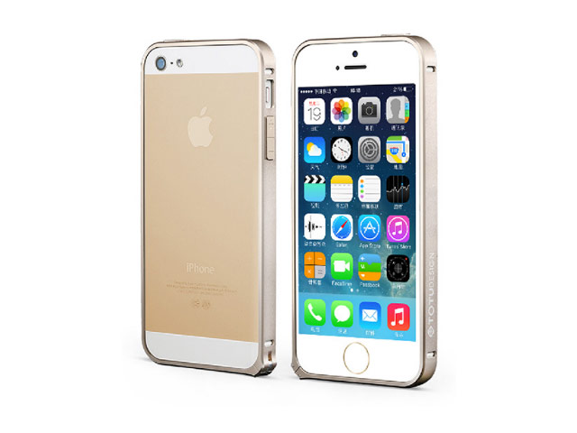 Чехол Totu Design Armor Series Aluminum bumper для Apple iPhone 5/5S (золотистый, металлический)