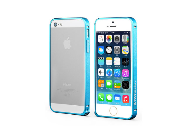 Чехол Totu Design Armor Series Aluminum bumper для Apple iPhone 5/5S (голубой, металлический)