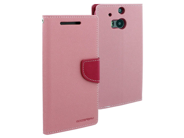 Чехол Mercury Goospery Fancy Diary Case для HTC new One (HTC M8) (розовый, кожаный)