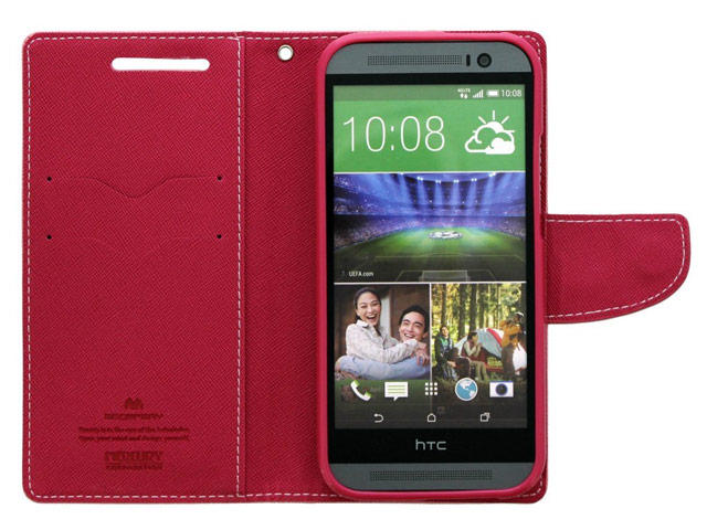 Чехол Mercury Goospery Fancy Diary Case для HTC new One (HTC M8) (розовый, кожаный)