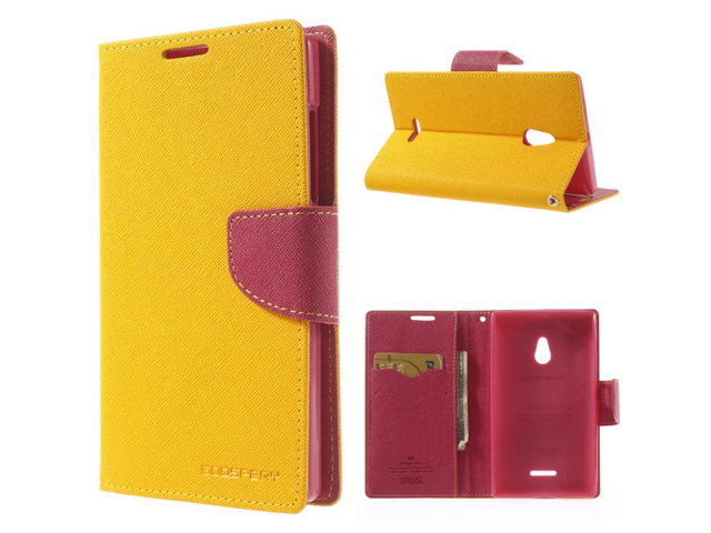 Чехол Mercury Goospery Fancy Diary Case для Nokia XL (желтый, кожаный)