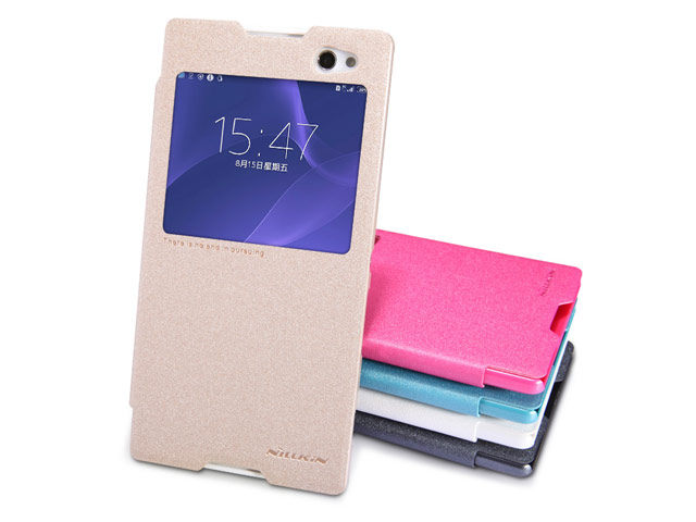 Чехол Nillkin Sparkle Leather Case для Sony Xperia C3 S55T (белый, кожаный)