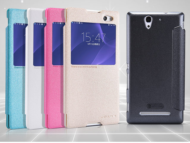 Чехол Nillkin Sparkle Leather Case для Sony Xperia C3 S55T (белый, кожаный)