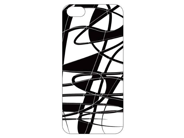 Чехол Dexim Abstract Case для Apple iPhone 5/5S (черный/белый, пластиковый)