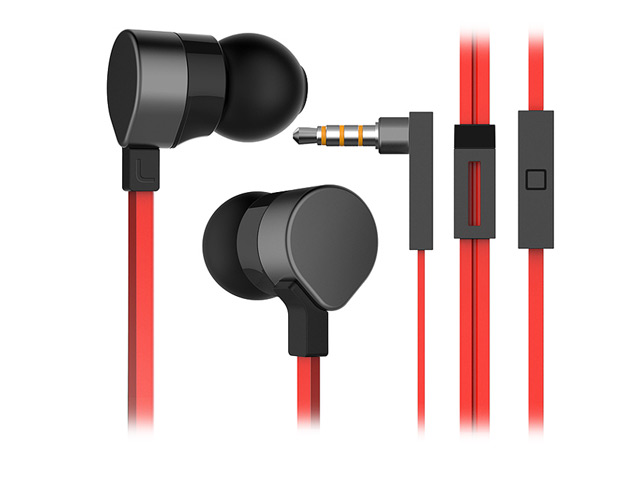 Наушники Wallytech Metal Earphone WHF-125 (черный/красный, пульт/микрофон, 20-20000 Гц, 8.0 мм)