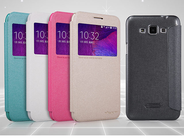 Чехол Nillkin Sparkle Leather Case для Samsung Galaxy Grand Max SM-G720 (голубой, винилискожа)