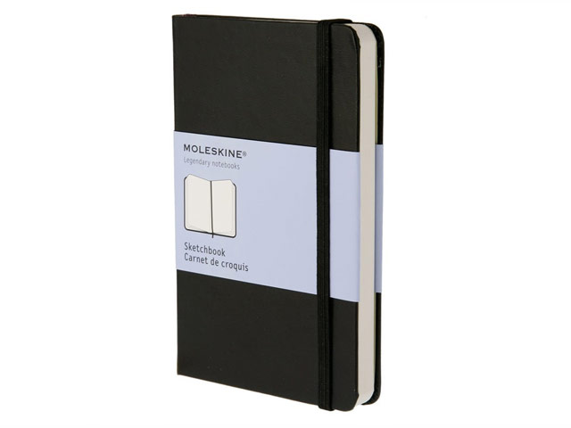 Записная книжка Moleskine Scetchbook (90x140 мм, черная, нелинованная, 80 страниц)