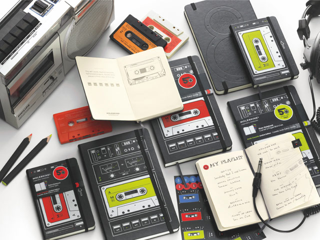 Записная книжка Moleskine Audio Cassette (90x140 мм, черная, нелинованная, 192 страницы)