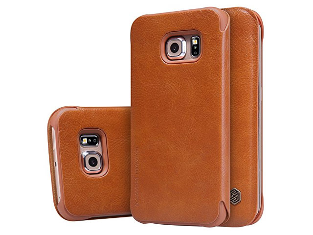 Чехол Nillkin Qin leather case для Samsung Galaxy S6 edge SM-G925 (коричневый, кожаный)